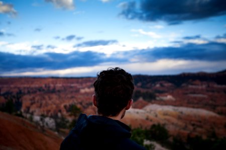 Visitor gazes at Amphitheater photo