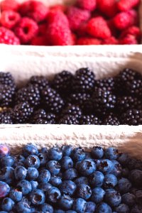 fresh bio blackberry, blueberry, strawberry photo