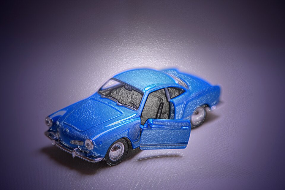 Model car blue art filter