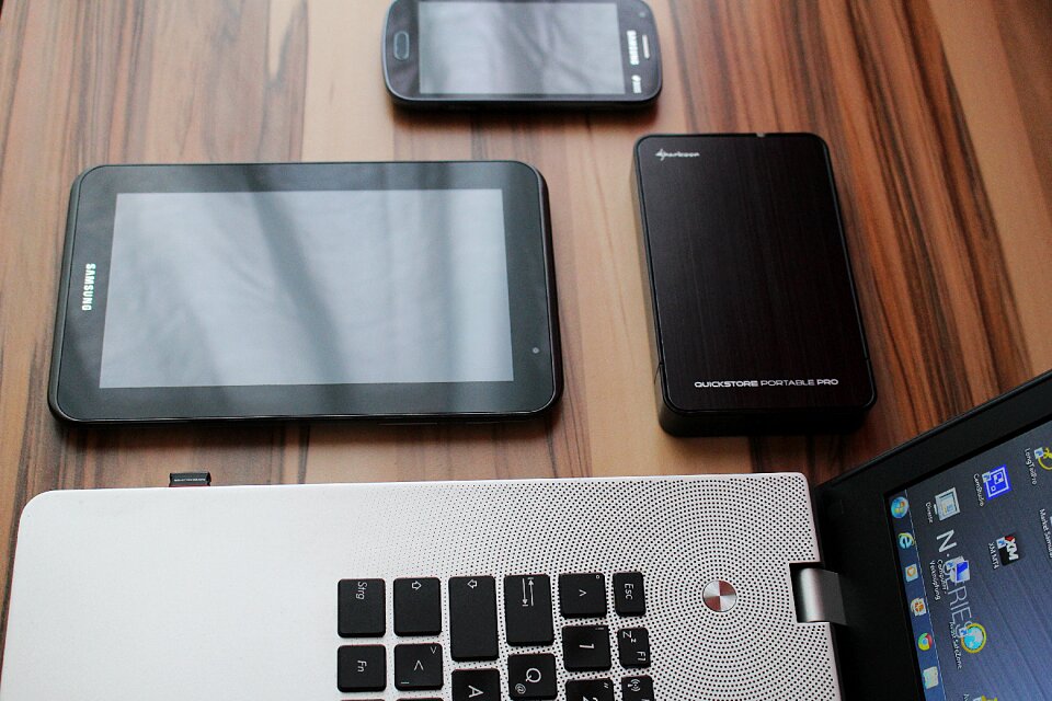 Smartphone laptop hard drive