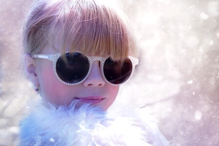 Girl blond glasses