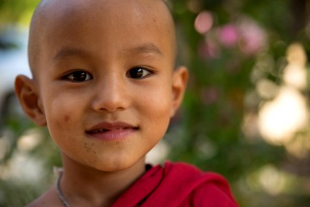 Young Monk Taking Classes at the Monastery, Yangon, Myanmar