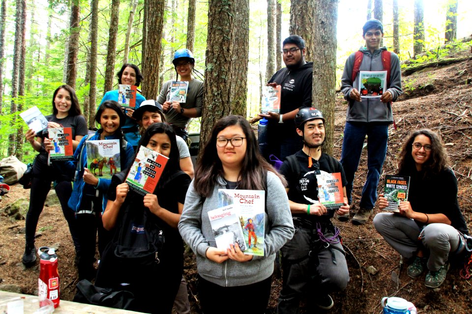 Participants receiving books