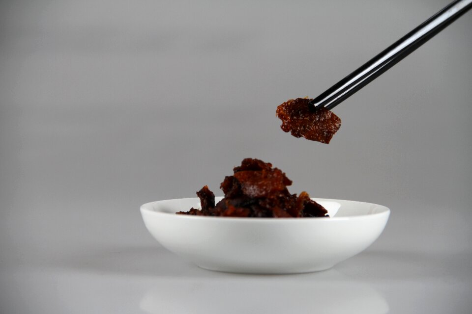 Gourmet shredded mushrooms plate loaded