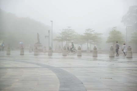 Hong Kong, Fog at the top of Lantou Island near the Budda Monumen