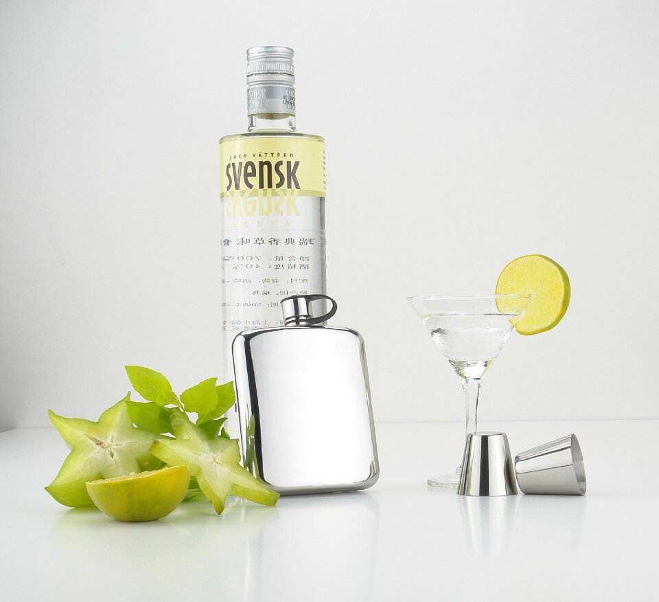 Stainless steel hip flask star fruit bartender
