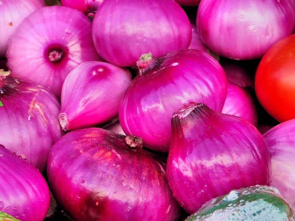Exotic vegetables onions colorful
