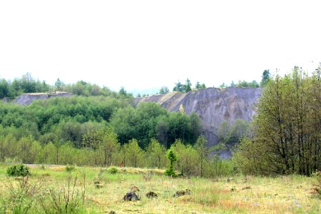 Hummocks created by the landslide in 1980's eruption of Mount St. Helens photo