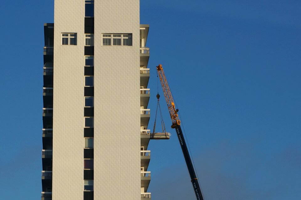 Construction tall blue construction