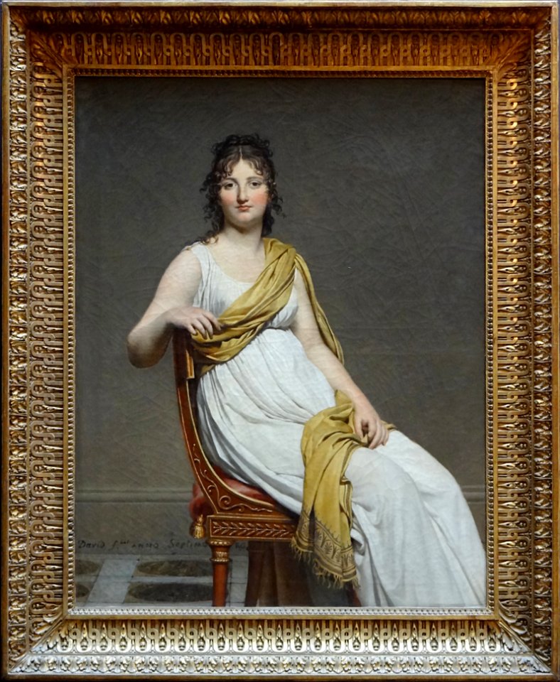 "Portrait de madame Raymond de Verninac, née Henriette Delacroix, soeur aînée du peintre Eugène Delacroix", Jacques-Louis David, 1798-1799. Musée du Louvre.