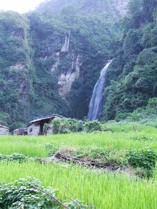 Waterfall cottage grass photo