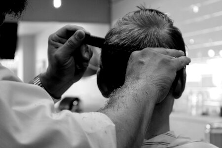 Barber shop hair scissors photo