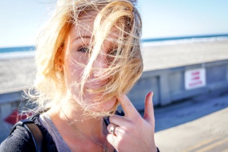 Windy hair photo
