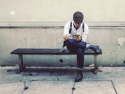 Cigarettes bench sitting photo