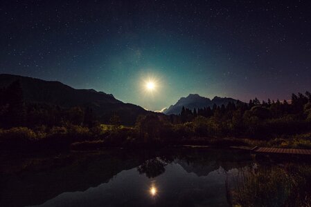 Night landscape idyllic photo