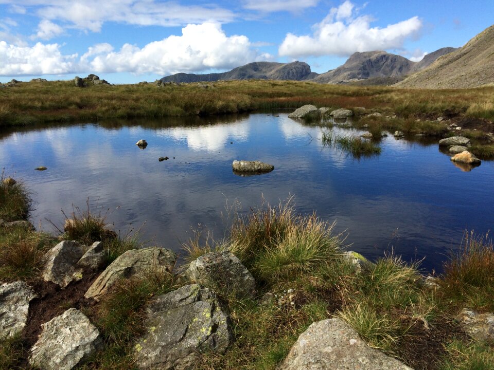 Hill outdoor lake photo