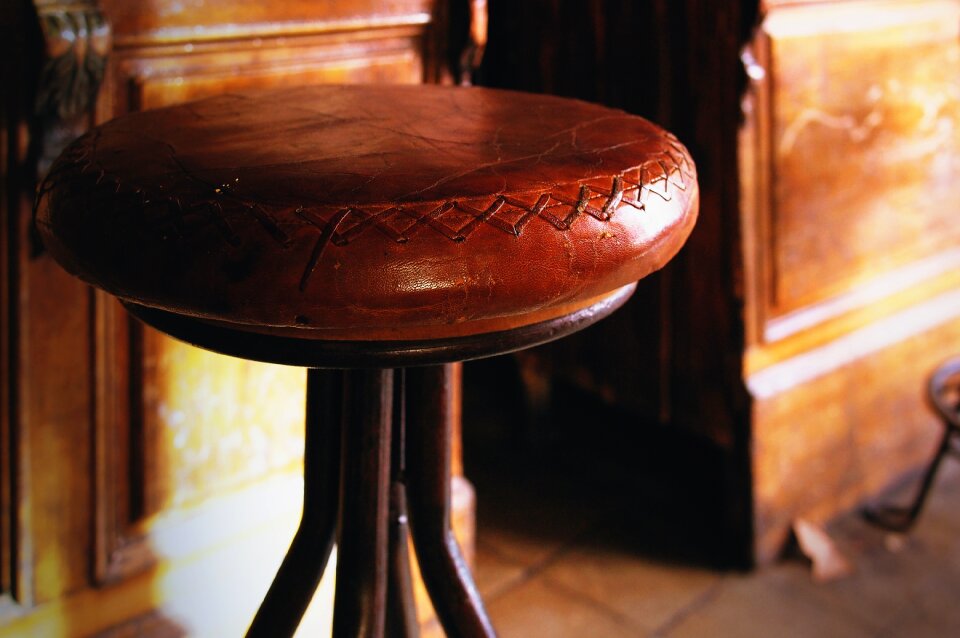 Leather bar chair old old bar