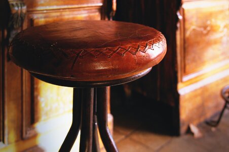 Leather bar chair old old bar photo