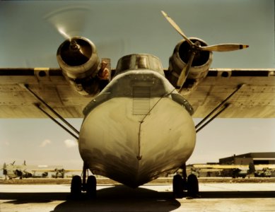 A U.S. Navy Consolidated PBY Catalina at the Naval Air Station Corpus Christi, Texas (USA), in August 1942.