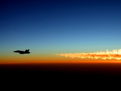 Flight dusk sky