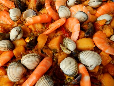 Paella shrimp crustaceans