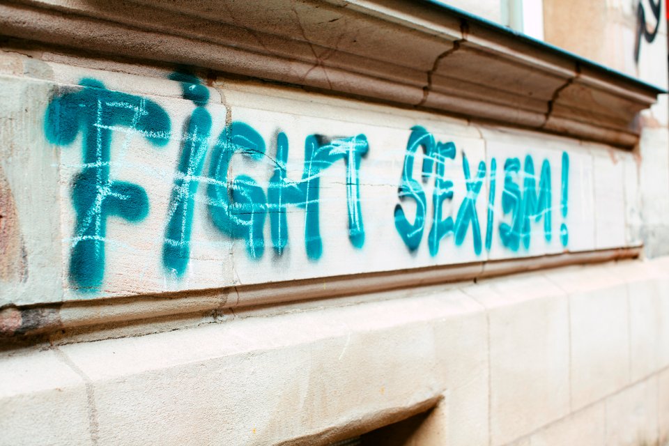 Urban street art graffiti "Fight Sexism"