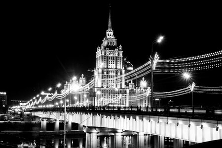 Seven sisters bridge night city photo