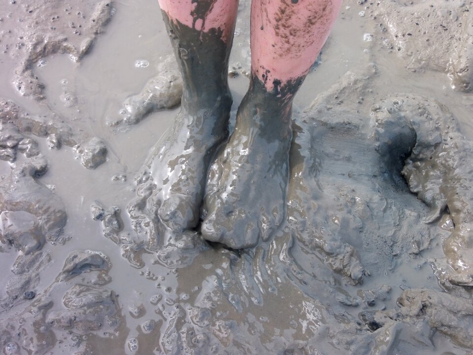 Foot feet mudflat hiking
