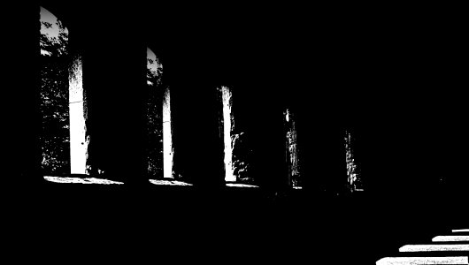 windows in a dark room