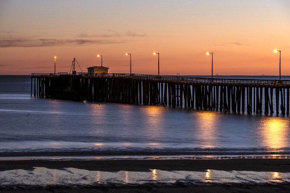 Sea water sunset