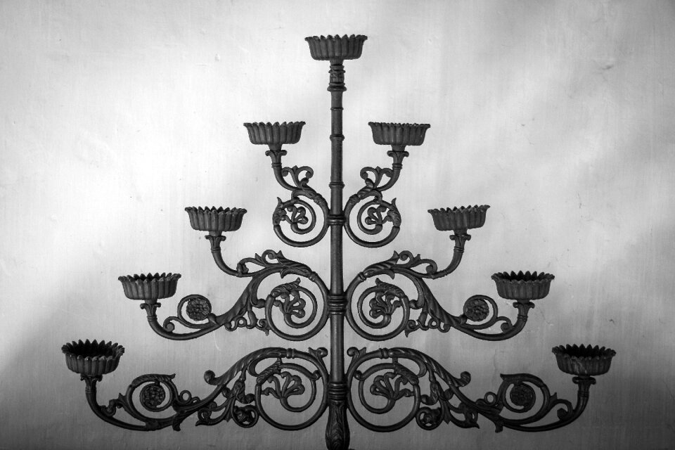 Candlestick black and white candle holders