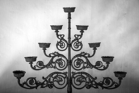 Candlestick black and white candle holders photo