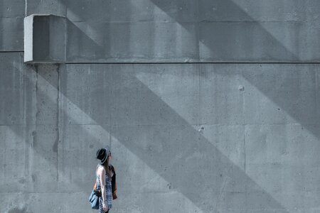 Concrete portrait empty space