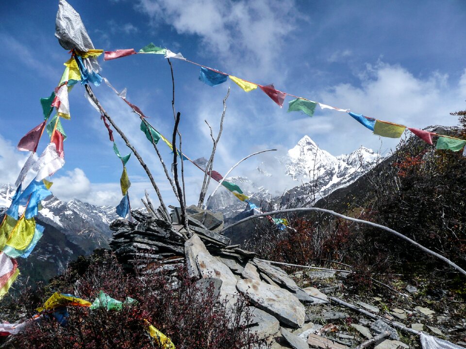 Tibet travel blue sky