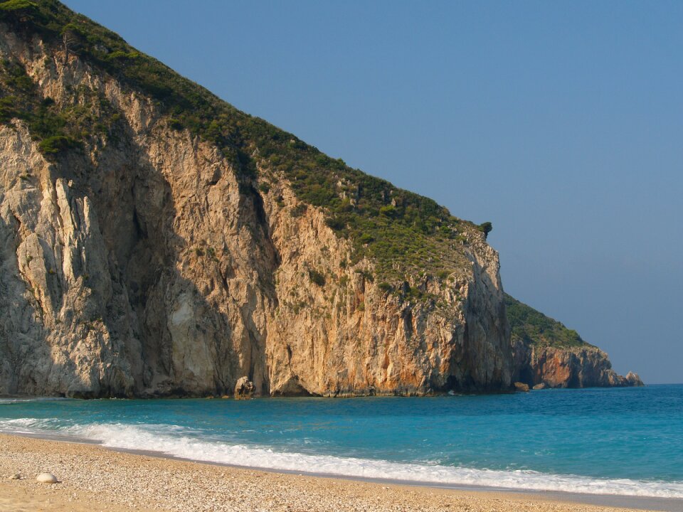 Greece rocks sand photo