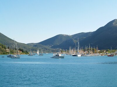 Greece blue ship photo