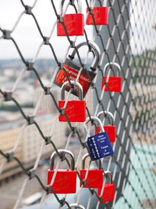 Love castle padlock engraving photo