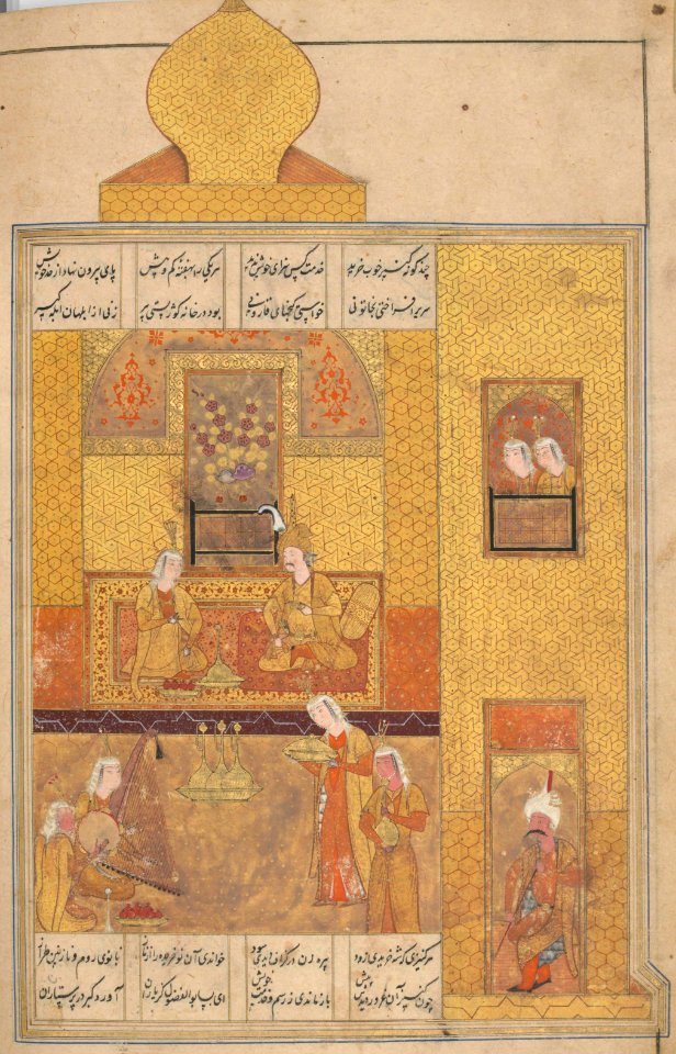 iBahram-Gur-and-the-Moorish-Princess-in-the-Yellow-Pavilion-from-Nizami-Khamsa-1509–10-001 (1)