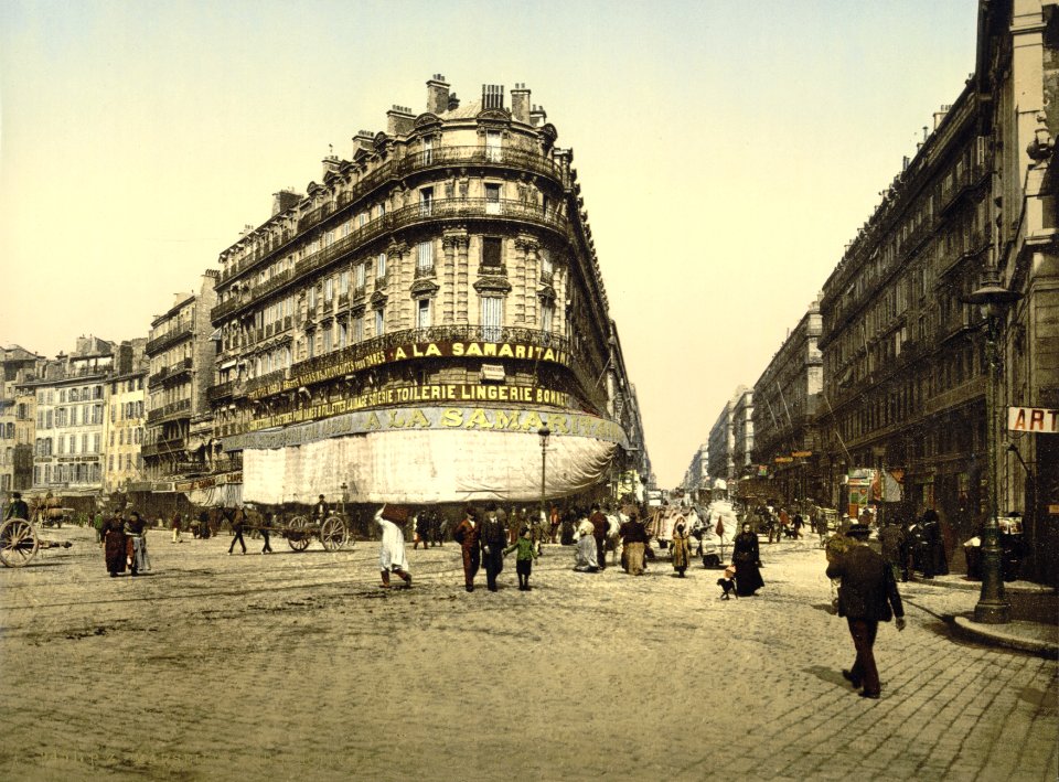 La Samaritaine ^ Rue de la République, Marseille, France, ca. 1895.