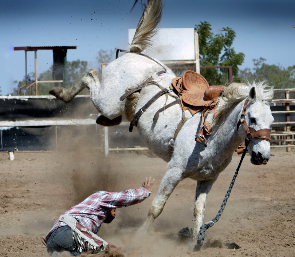 Action shot cowboy cowboy background