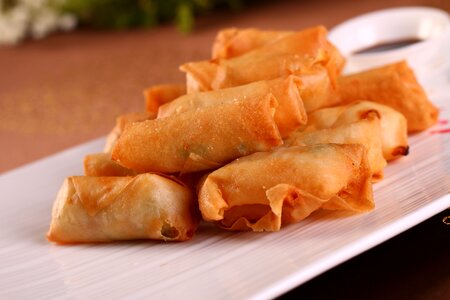 Fried foods spring rolls traditional cuisine