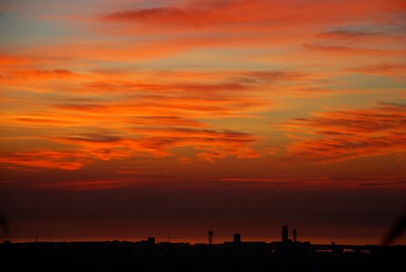 Barcelona dawn horizon photo