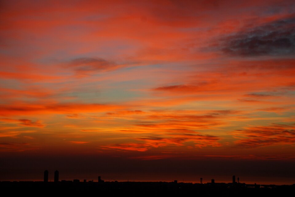Barcelona dawn horizon photo