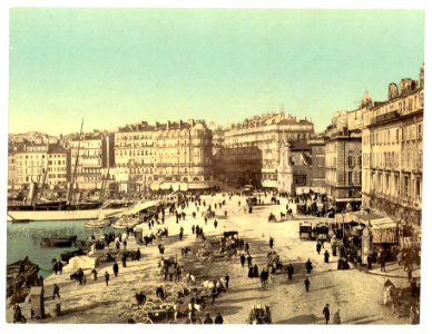 Old Harbor (Vieux-Port), Marseille, France, with Hotel Beauvau at right.