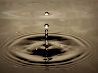Macro water droplets drop