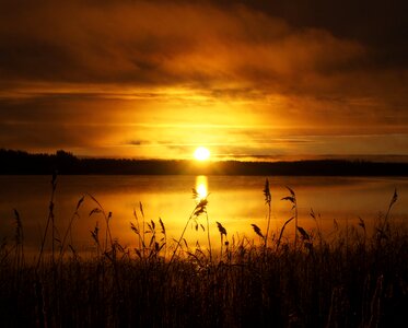 Lake scenic sunrise