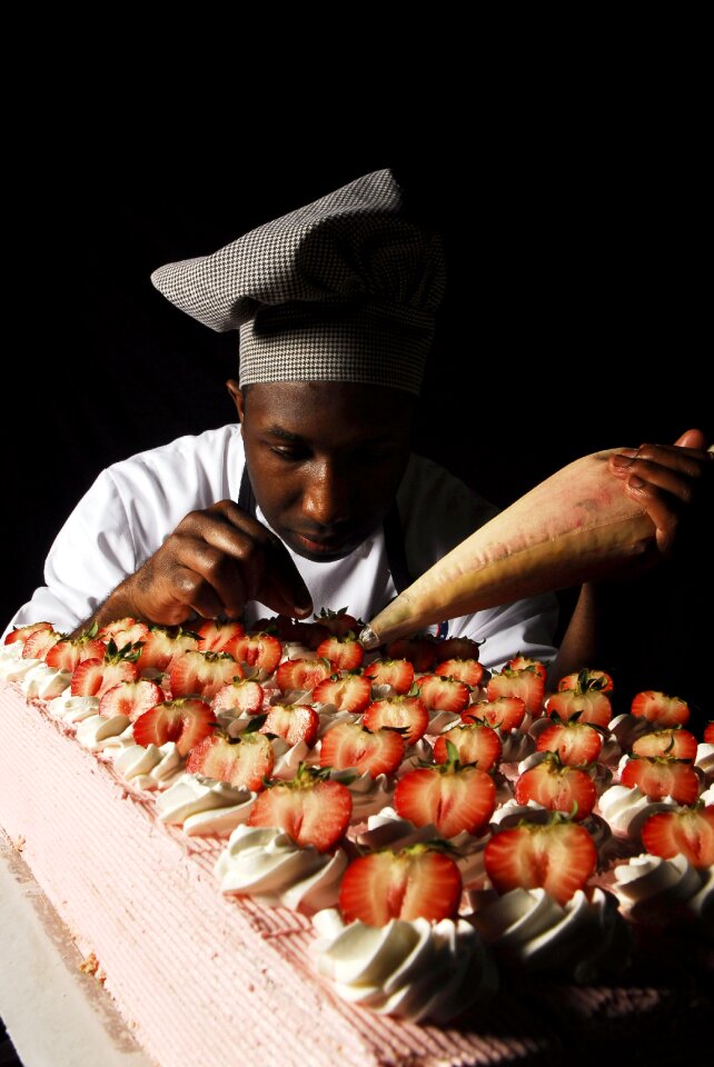 Icing bakery strawberries