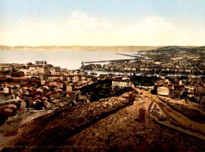 Marseille viewed from Notre Dame de la Garde, ca. 1895.