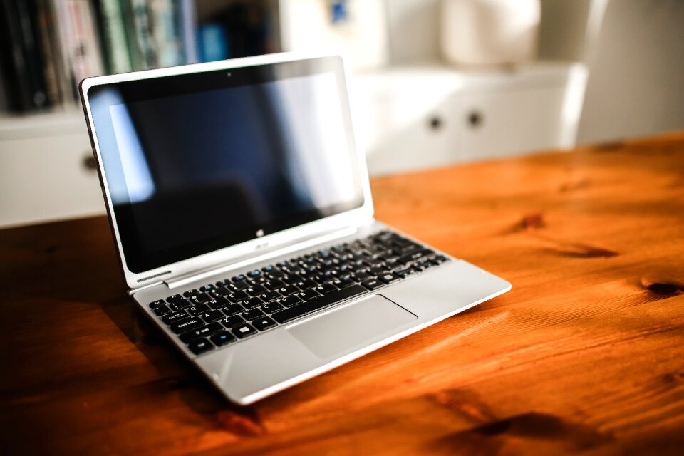Netbook keyboard close up