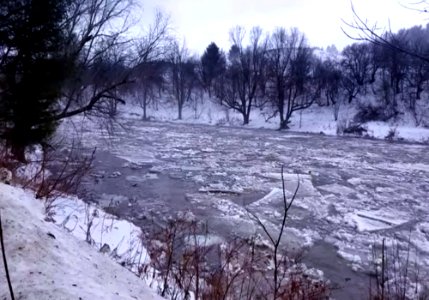 icy river flow photo